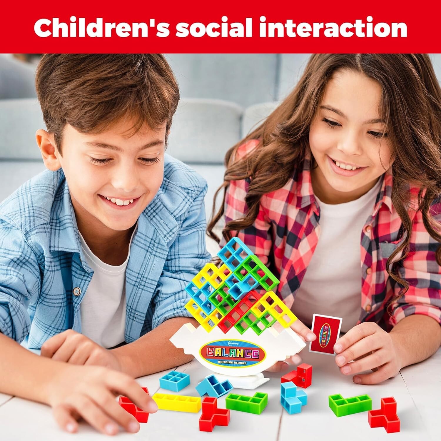 48 Pcs Board Games for Kids & Adults Tetra Balance Tower Stacking Toys Perfec...