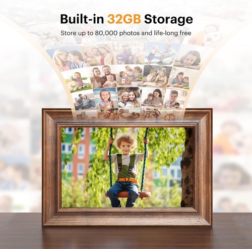 10-Inch Digital Smart Picture Frame with WiFi, HD IPS Screen, 16GB Storage - Picture 4 of 6