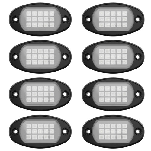 Luci di roccia LED RGB/bianco puro 8/12/16 cialde lampada incandescente sottoscocca per auto camion - Foto 32 di 81