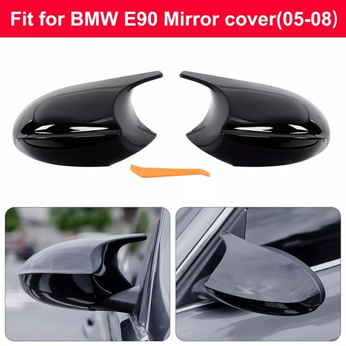 For BMW E90 E91 E92 E93 PRE-LCI Glossy Black M3 Style Side Rear Mirror Cover Cap - Picture 3 of 16