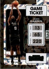 2021-22 Panini Contenders #64 James Harden Game Ticket Green Ice Brooklyn Nets