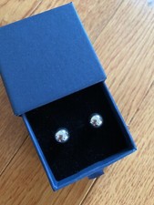 925 Sterling Silver Round Ball Stud Earrings High Polish Butterfly Post Back