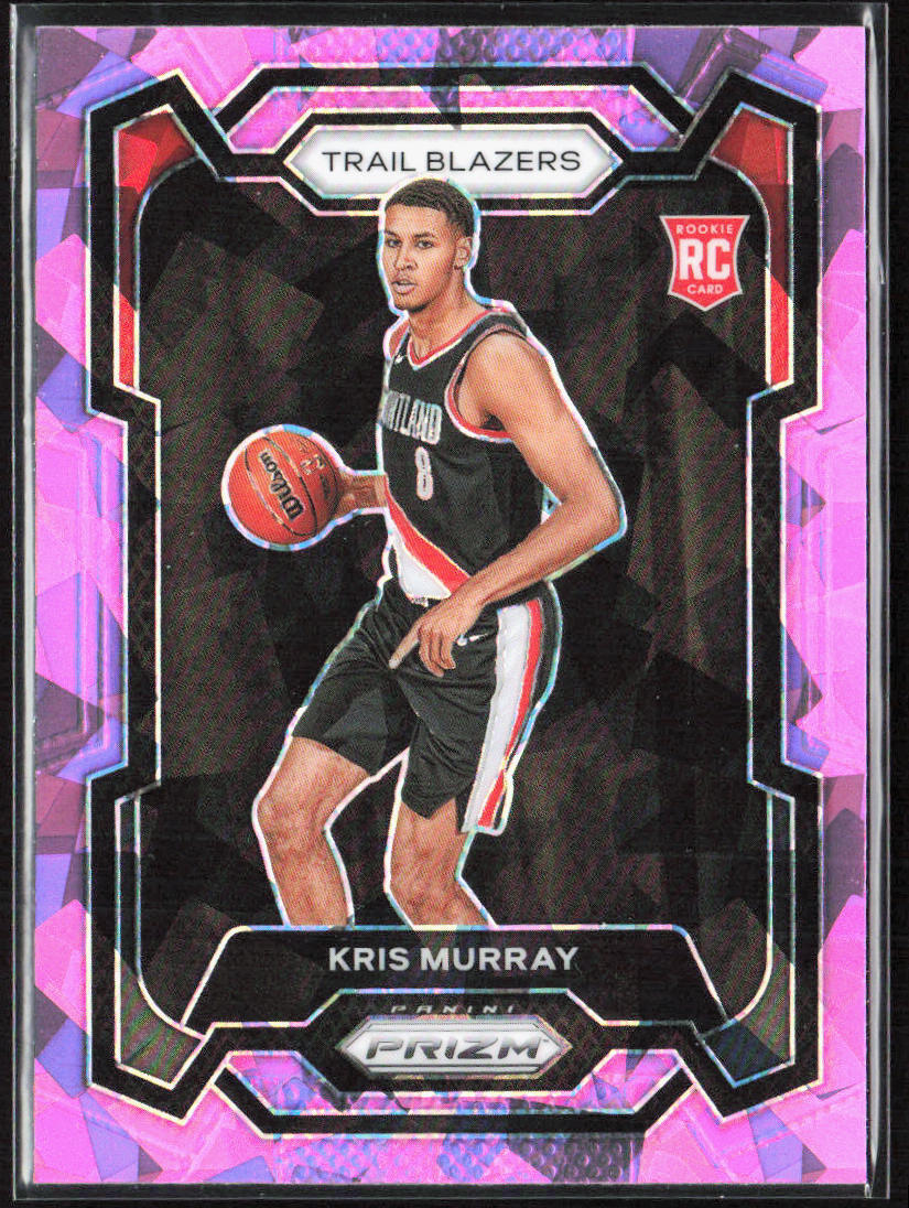2023-24 Panini Prizm Kris Murray Pink Ice Rookie RC #142 Portland Trail Blazers