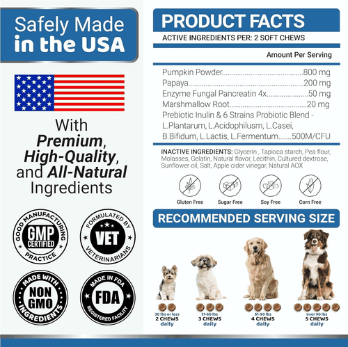 2 Pack Probiotics for Dogs and Digestive Enzymes Dog Probiotics Treats 340 Chews - Picture 6 of 6