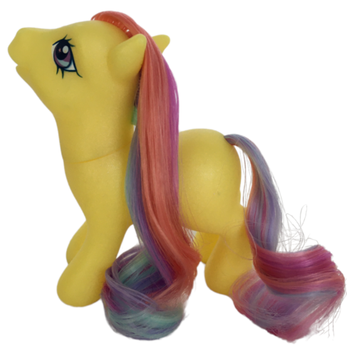 My Little Pony Flower Wishes Toy Garden Watering Can Rainbow Hair 2005 Yellow - Afbeelding 1 van 9