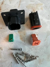 Black Deutsch 2, 3, 4, 6 ,8, 12 Pin  Flange Connector kit, 14-16 AWG Easy Crimp