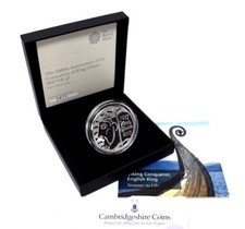 2017 Silver Proof King Canute Viking Conqueror 1000th anniversary £5 Coin Box