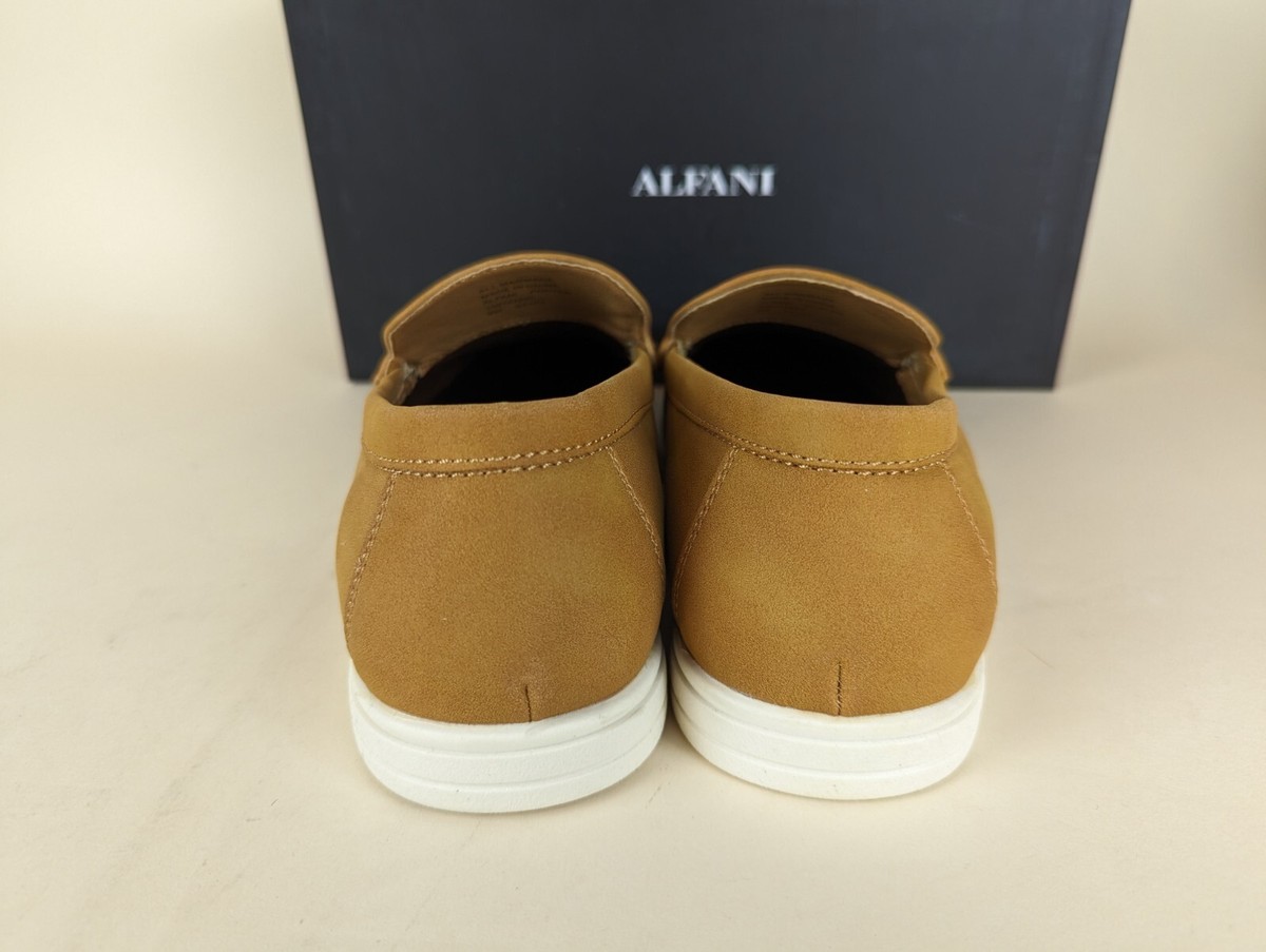 Alfani Porter Casual Loafer Flats Mens 9 M Tan Faux Leather Slip On Shoes NWB Alfani Porter Casual Loafer Flats Mens 9 M Tan Faux Leather  main image 4