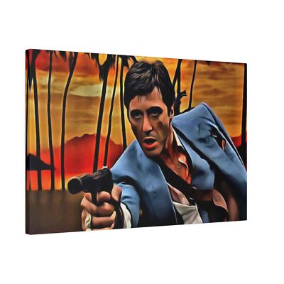 Scarface Tony Montana Animated Custom Canvas Wall Print 