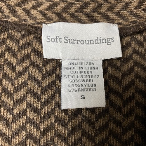 Soft Surroundings Beaufort Sweater Small Wool Angora Brown Knit Cardigan Duster - Picture 3 of 13