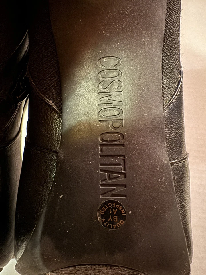 Cosmopolitan Botas Negras Sobre la Rodilla Para Mujer Talla 8 4” Tacones de Aguja Clubbing Foto 4 de 4