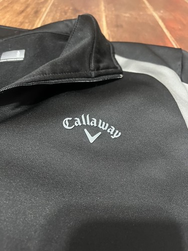 Callaway Men’s Size Large Black Fleece 1/4 Zip Mock Neck Pullover Golf Nice - Picture 3 of 10