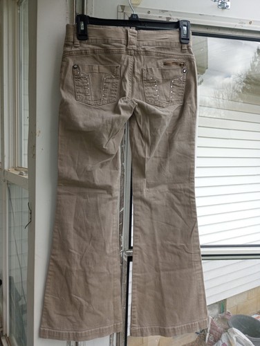 Union Bay Pants Kids 12 Reg Tan Boot Cut Khaki Flare adjustable waist - Picture 2 of 3