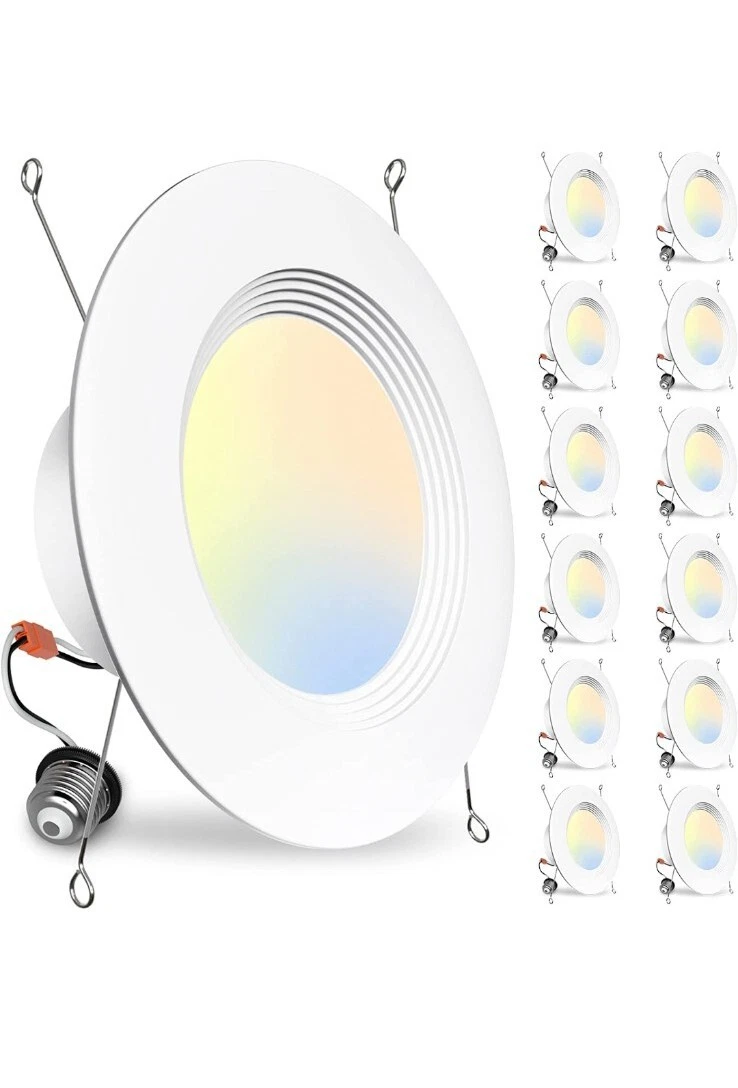 Bbounder 12 Pack 5 6 Inch LED Recessed Downlights 5CCT 2700K