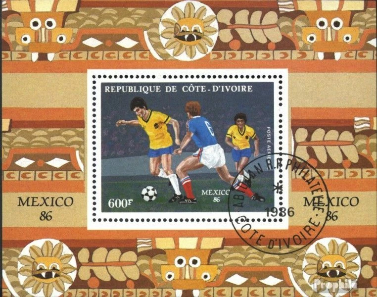 Elfenbeinküste Block28 (kompl.Ausg.) gestempelt 1986 Fußballweltmeisterschaft, M - Bild 1 von 1