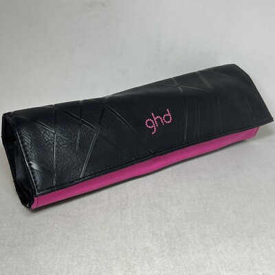GHD Pink Black Rollbag Heat Resistant Case Travel Pouch for Gold Platinum Styler