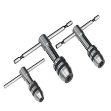 3 Piece Adjustable T-Handle Tap Wrench - M1-M4, M4-M8, M6-M12 Sizes 