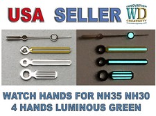 Watch hands Luminous Green NEW for NH35 NH36 Movements 4 hands NEW Parts replace