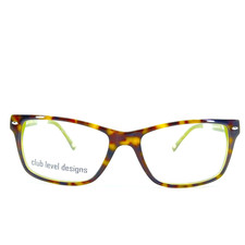 Club Level Designs CLD9159 COLOR #1 Tortoise Rectangular Eyeglasses 52-17-140