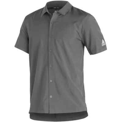 NEW Adidas Sideline 21 Full Button Polo Primegreen Aeroready Gray