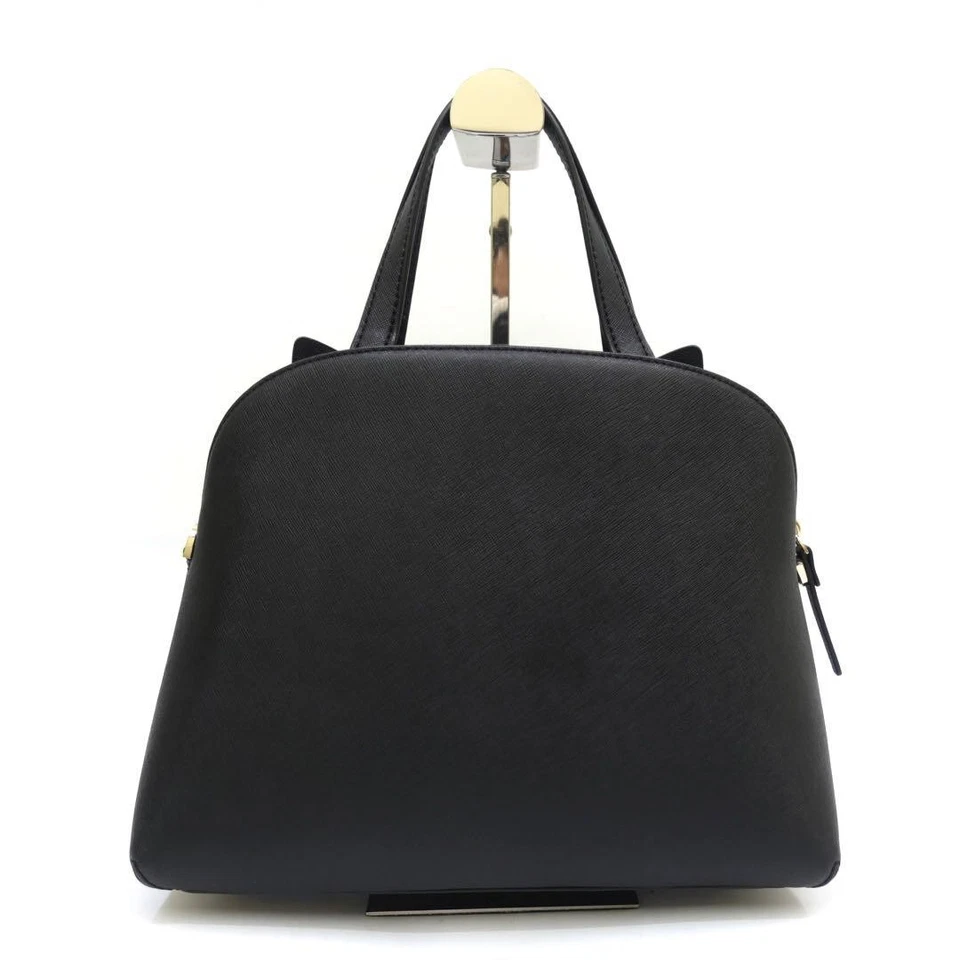 Bolso de Mano Kate Spade New York Cats Miao Cuero Negro Casi Como Nuevo Foto 2 de 4