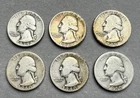 Lot Of 6 Washington Quarters 90% Silver 39P 39D 39S 40P 40D 40S