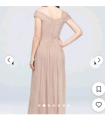 crisscross off-the-shoulder mesh bridesmaid dress Crisscross Off-the-Shoulder Mesh Bridesmaid Dress