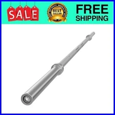 FlexWave Olympic Barbell 7 Feet, 2 Inch Diameter, 700 Pound Capacity, Silver