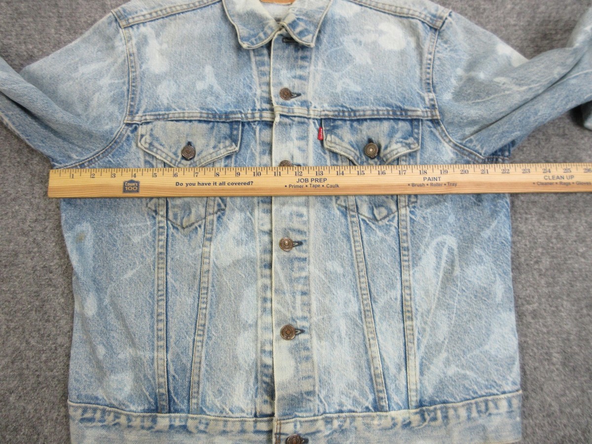 Vintage Levis 70505 Denim Jacket Mens 44 Blue Distressed Trucker