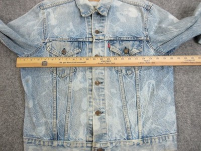 Vintage Levis 70505 Denim Jacket Mens 44 Blue Distressed Trucker