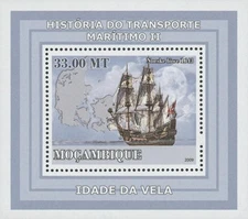 Maritime Transport History Norske Iowe Sailboat Mini Sov. Sheet MNH