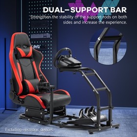 Supllueer Racing Simulator Cockpit With Seat Fits Thrustmaster T300 Logitech G29