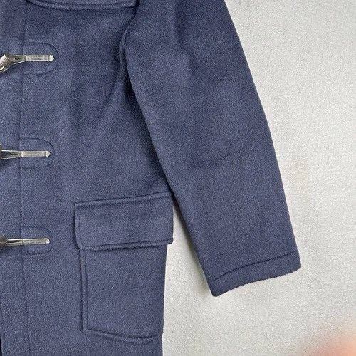Gloverall Duffle Coat Men’s Small Navy Blue Wool Toggle Hooded Tartan England image 4
