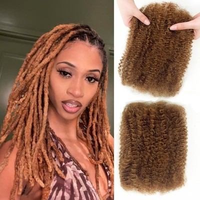 Afro Kinkys Bulk Human Hair 4C Afro Kinky Curly Bulk Human Hair Honey Brown Natu