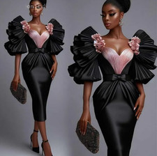 Stunning Short Prom Dresses Elegant Tea Length Nigeria African Evening Dresses