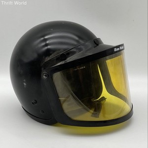 Vintage Sno Rider Helmet Black with Amber Visor AMA Approved Display Only