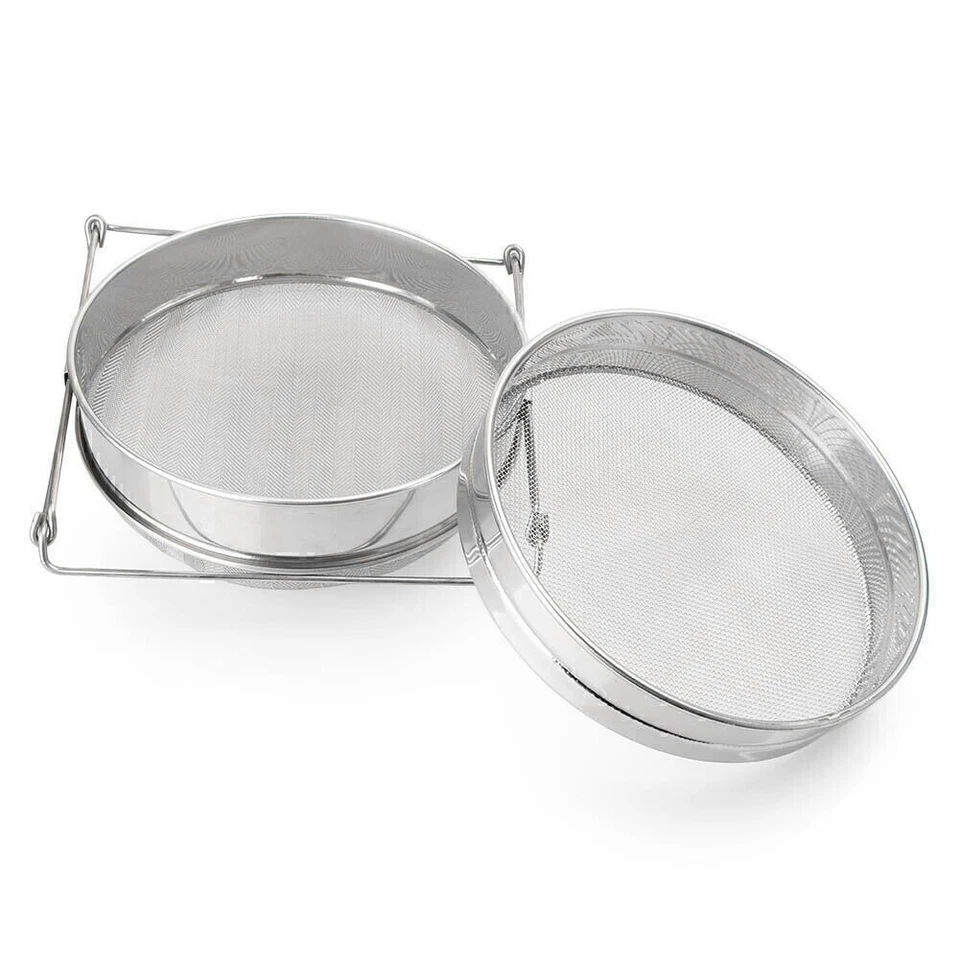 Stahl Imkerei Doppel-Honig-Sieb-Filter mit verstellbarem Handschaft - Bild 3 von 4