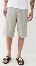 TRUE RELIGION RICKY BIG T BOARD SHORT SIZE 34 - QUIET GREY - 106929