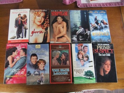 10 VHS Tapes Movie River Wild Striptease Blue Lagoon Gloria Along Came Polly +++