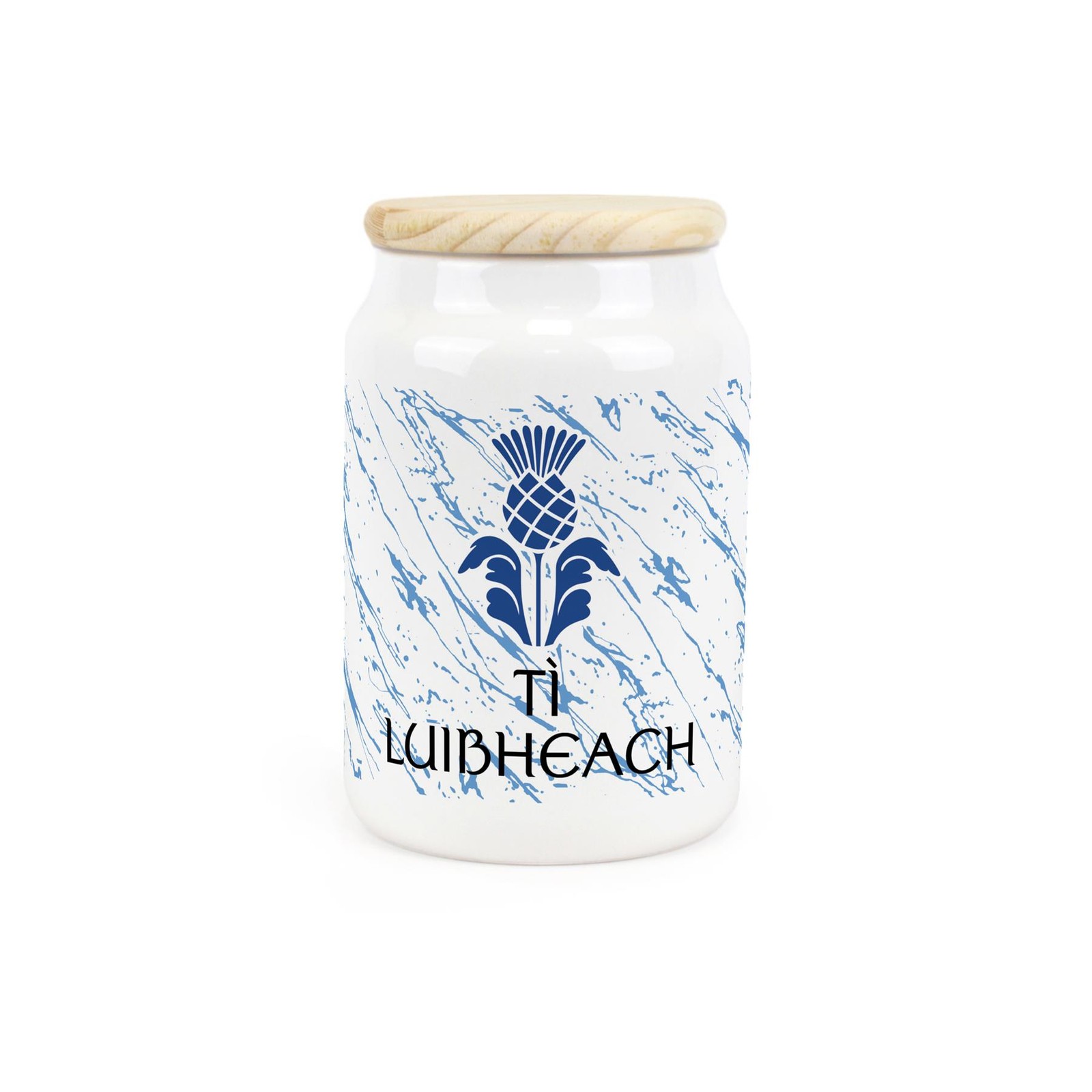 Scottish Thistle Herbal Tea Gaelic Canister - Ceramic Storage Jar