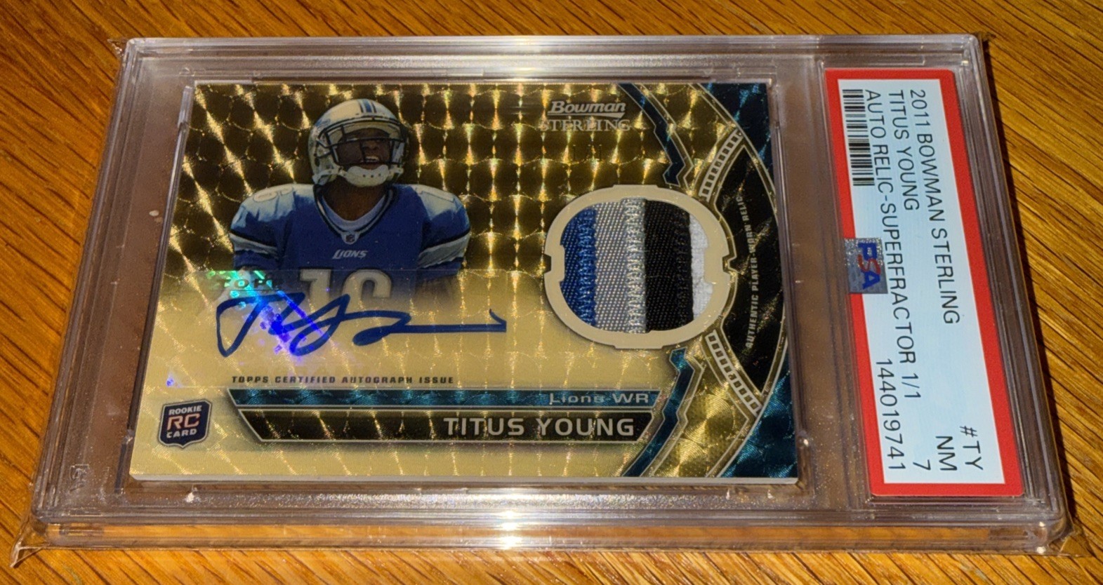 2011 Bowman Sterling Titus Young Superfractor 1/1 Auto RPA PSA 7 Lions  1 Of 1