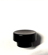 one black knob OD 40mm for 6 mm shaft 0.25 inch NOS double locking screws