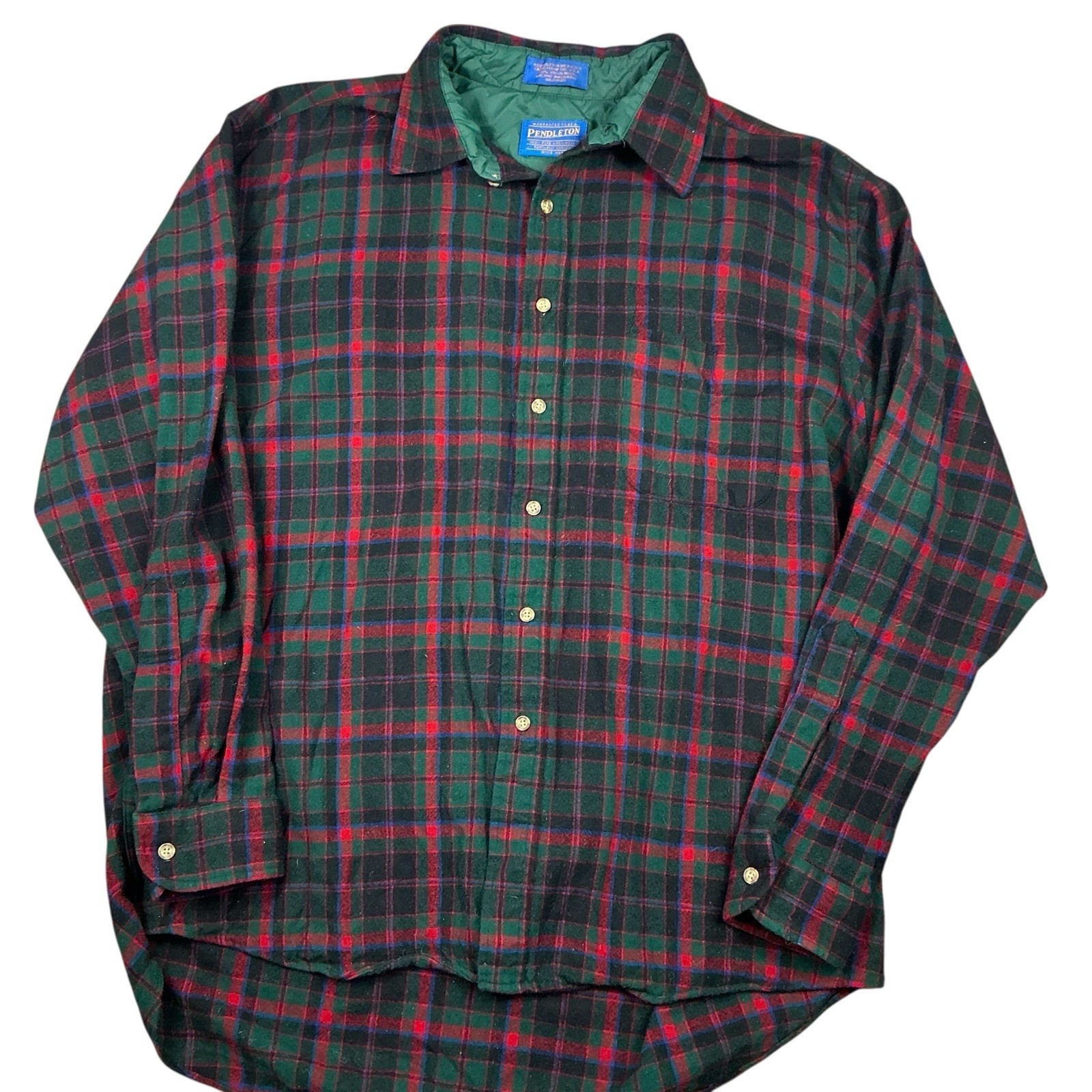 Pendleton 100% plaid wool button front flannel si… - image 1