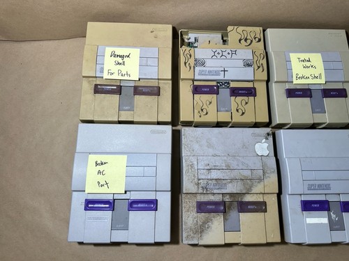 (6) Super Nintendo SNES and (2) N64 Consoles FOR PARTS AS IS - Picture 2 of 10