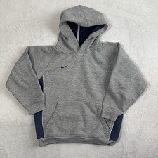 VTG Nike Pullover Long Sleeve Grey Fleece Pullover Hoodie Youth Size Small