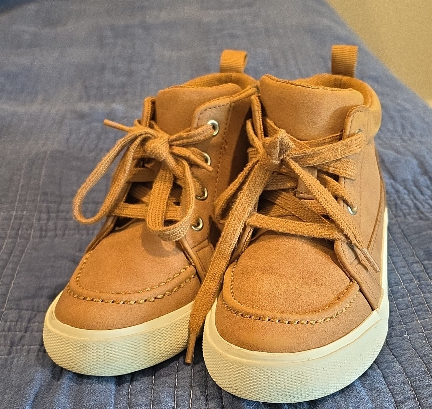 Wonder Nation Brown Unisex Kids Sneakers Lace Up Zip Comfort Size 13