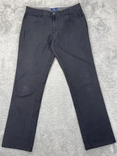 Ryan Seacrest Distinction Pants Mens 33x32 Black Straight Leg Casual Stretch