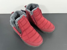 Womens Slip On Warm Plush Furry Lining Flat Ankle Boots Booties Light Size 7 NEW