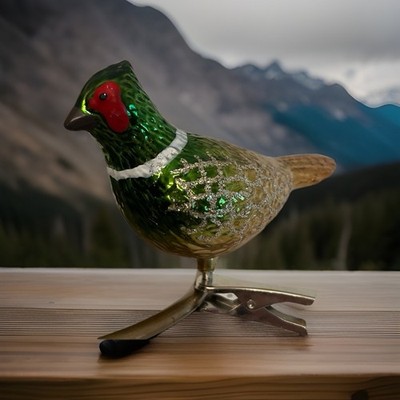 Quail Bird Shatter-Proof Clip-On Ornament 3.5  Rustic Woods Farm Hunting