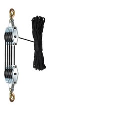 Seilflaschenzug mit Haken Manuell Seilzug mit R&uuml;cklaufsperre Kompakt f&uuml;r Garage